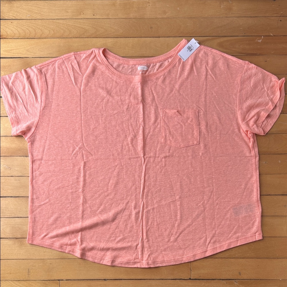 Old Navy Classic Pocket Tee - Coral Pink Women’s Top